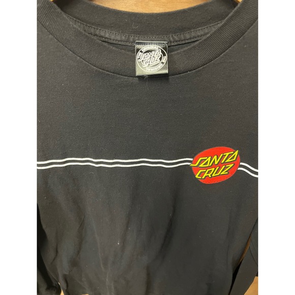 Santa Cruz Skateboards Mens Long Sleeve Dot Logo Graphic T-Shirt Black Size M - Picture 3 of 6